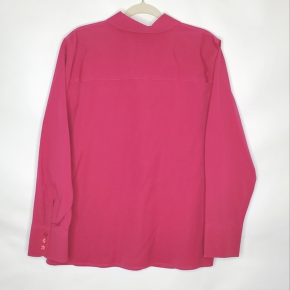 Talbots Woman Wrinkle Resistant Stretch Pink Shirt 16W Long Sleeve Button-up - Picture 5 of 12